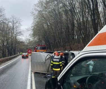 microbuz răstunat în Sibiu