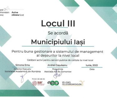 Iașul, în top național privind calitatea serviciilor publice municipale