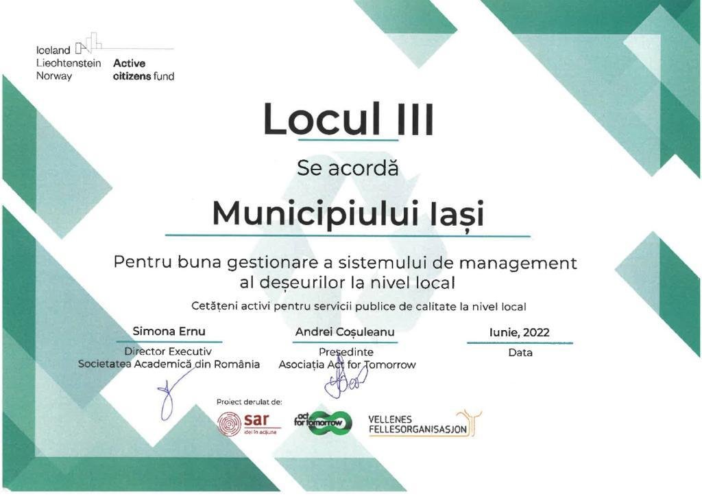 Iașul, în top național privind calitatea serviciilor publice municipale